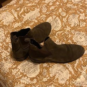 Thursday brand Chelsea boots; have tons of wear left; dark olive/brown color